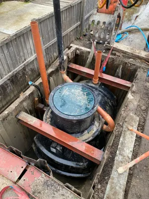 Water treatment tank installation